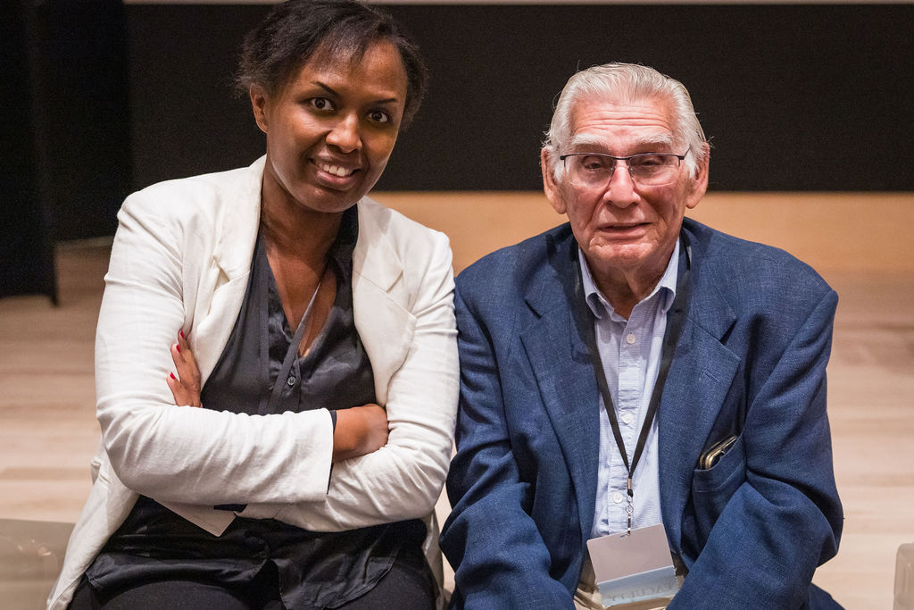 Providence Nkurunziza, a survivor of the 1994 Genocide Against the Tutsi in Rwanda, and Holocaust survivor Henry Slucki shared their testimonies with the participants of the 2026 Summer Institute